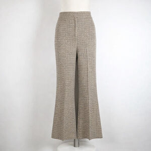 Rebecca Taylor Cropped Wool-Blend Houndstooth Flare Pant Brown Women's Size 10